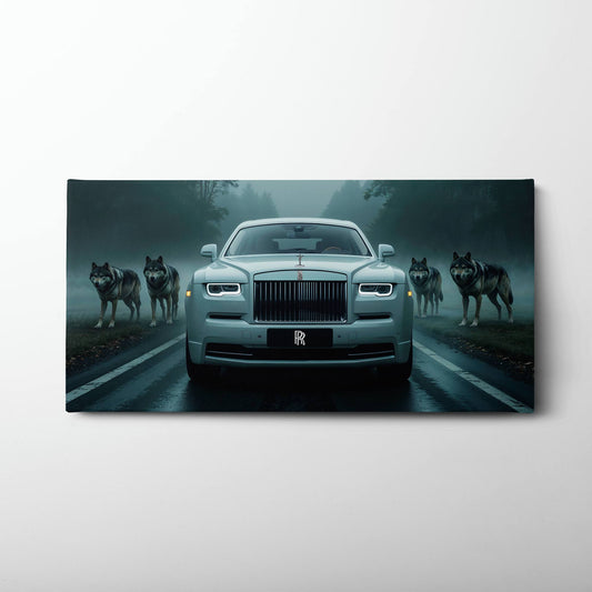 Rolls-Royce Among Wolves - Masculine Canvas Wall Art Cars
