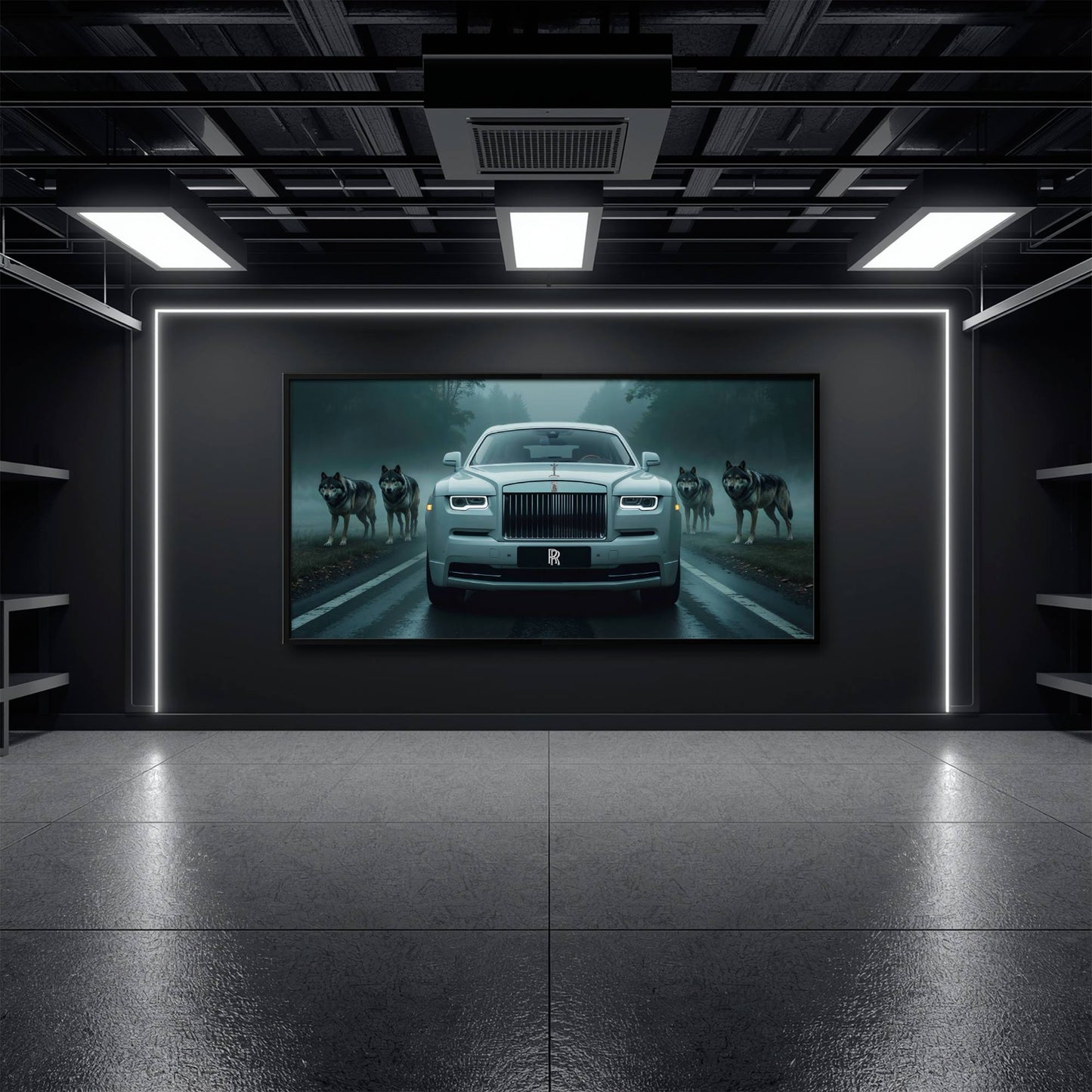 Rolls-Royce Among Wolves - Masculine Canvas Wall Art Cars