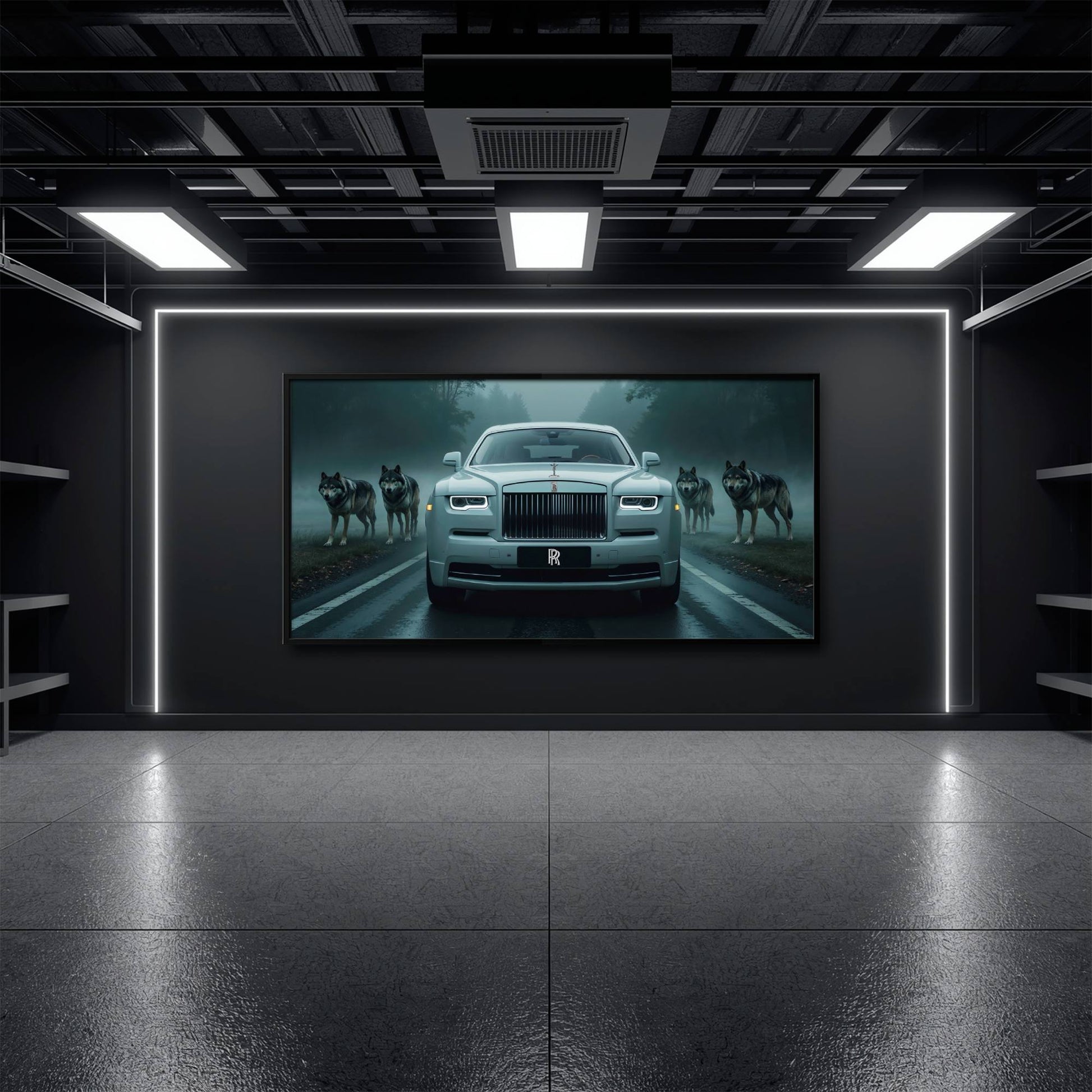 Rolls-Royce Among Wolves - Masculine Canvas Wall Art Cars