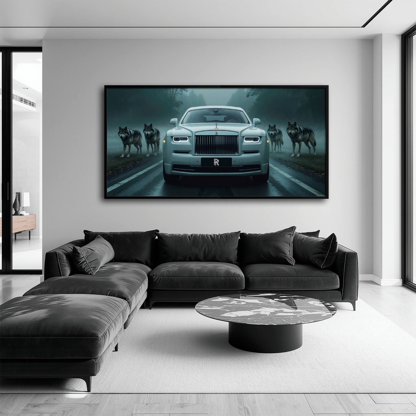 Rolls-Royce Among Wolves - Masculine Canvas Wall Art Cars
