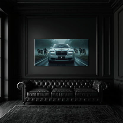 Rolls-Royce Among Wolves - Masculine Canvas Wall Art Cars