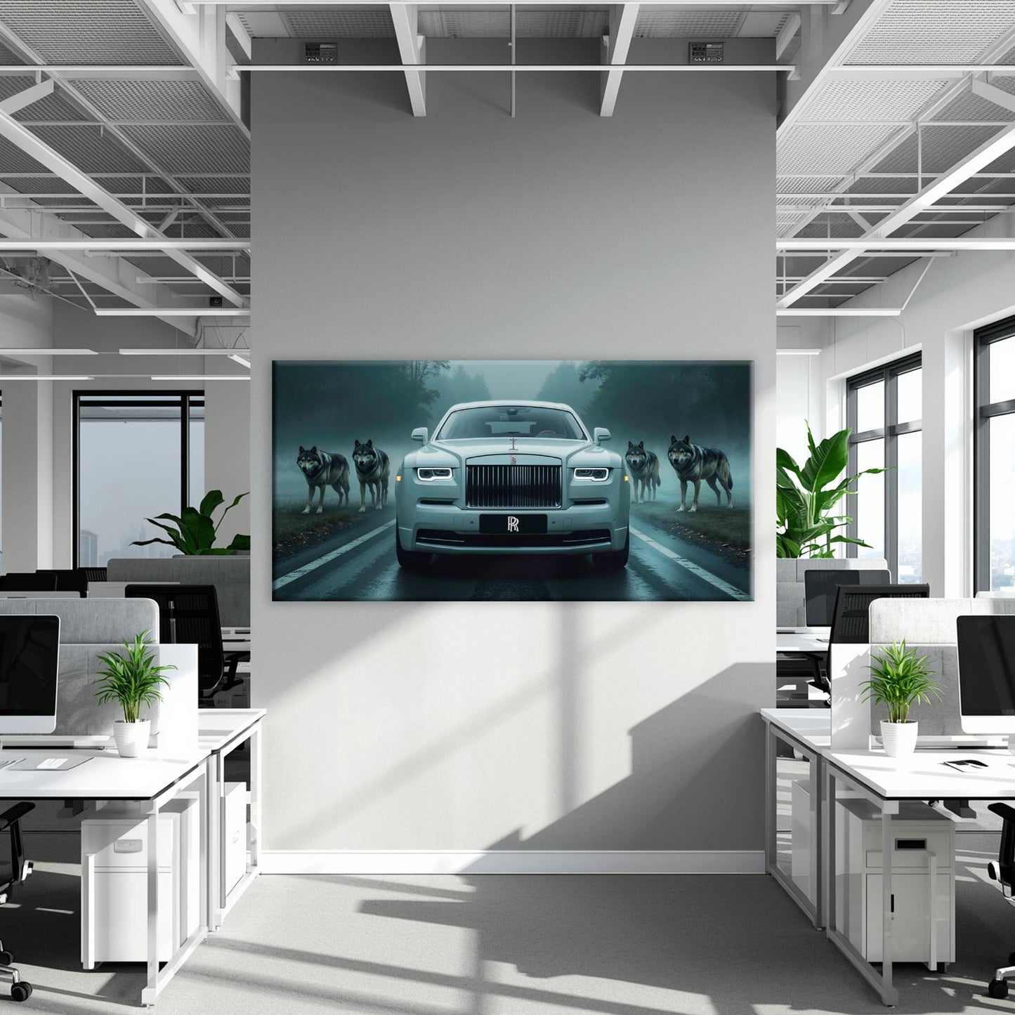 Rolls-Royce Among Wolves - Masculine Canvas Wall Art Cars
