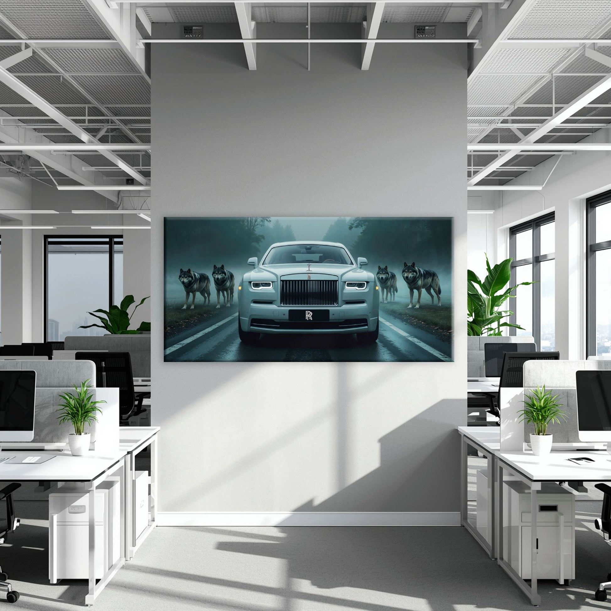 Rolls-Royce Among Wolves - Masculine Canvas Wall Art Cars