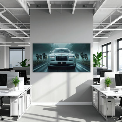 Rolls-Royce Among Wolves - Masculine Canvas Wall Art Cars
