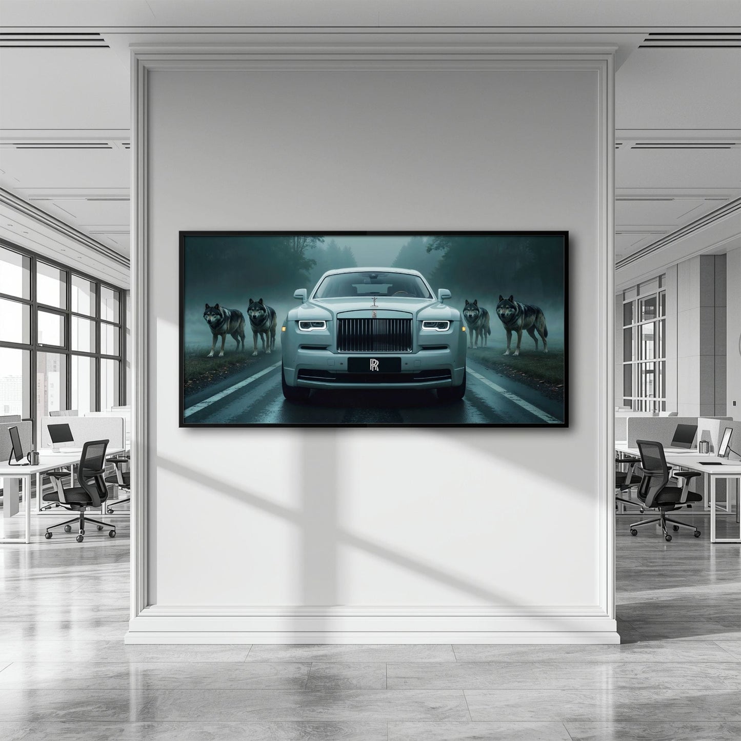 Rolls-Royce Among Wolves - Masculine Canvas Wall Art Cars