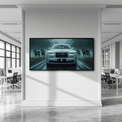 Rolls-Royce Among Wolves - Masculine Canvas Wall Art Cars