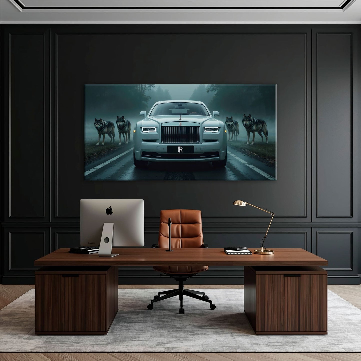 Rolls-Royce Among Wolves - Masculine Canvas Wall Art Cars