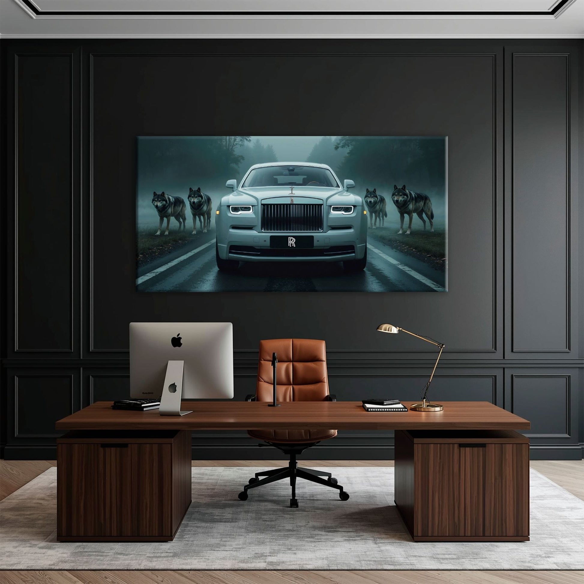 Rolls-Royce Among Wolves - Masculine Canvas Wall Art Cars