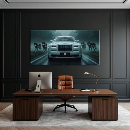Rolls-Royce Among Wolves - Masculine Canvas Wall Art Cars