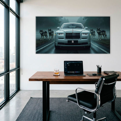 Rolls-Royce Among Wolves - Masculine Canvas Wall Art Cars