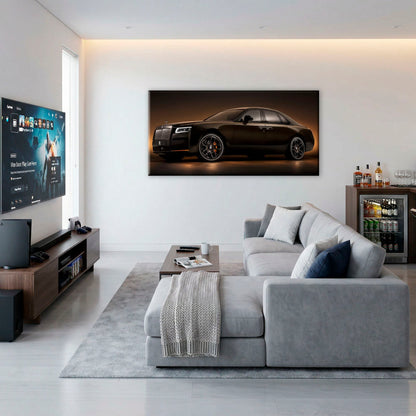Rolls-Royce Ghost Wall Art-Black Luxury Car Canvas Print Cars