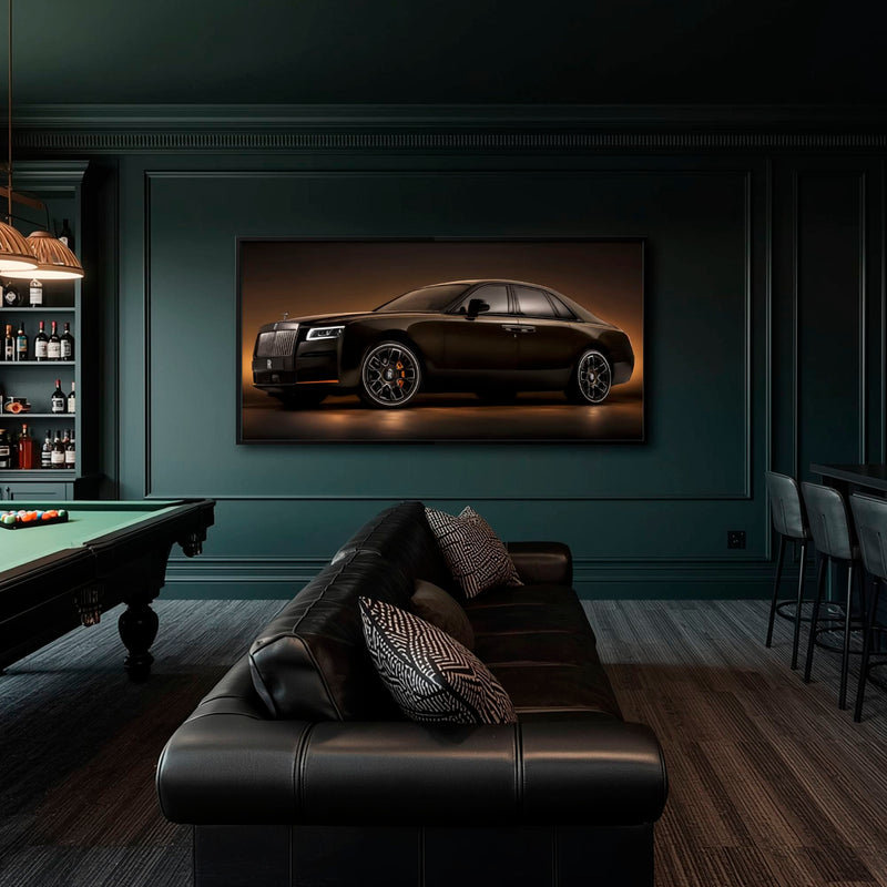 Rolls-Royce Ghost Wall Art-Black Luxury Car Canvas Print Cars