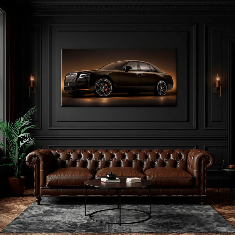Rolls-Royce Ghost Wall Art-Black Luxury Car Canvas Print Cars