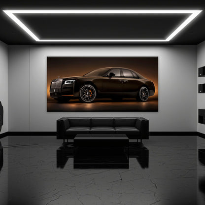 Rolls-Royce Ghost Wall Art-Black Luxury Car Canvas Print Cars