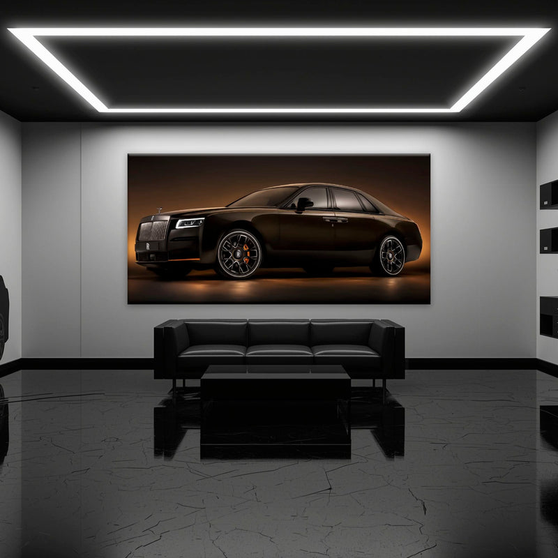 Rolls-Royce Ghost Wall Art-Black Luxury Car Canvas Print Cars