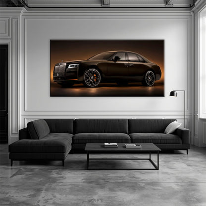 Rolls-Royce Ghost Wall Art-Black Luxury Car Canvas Print Cars