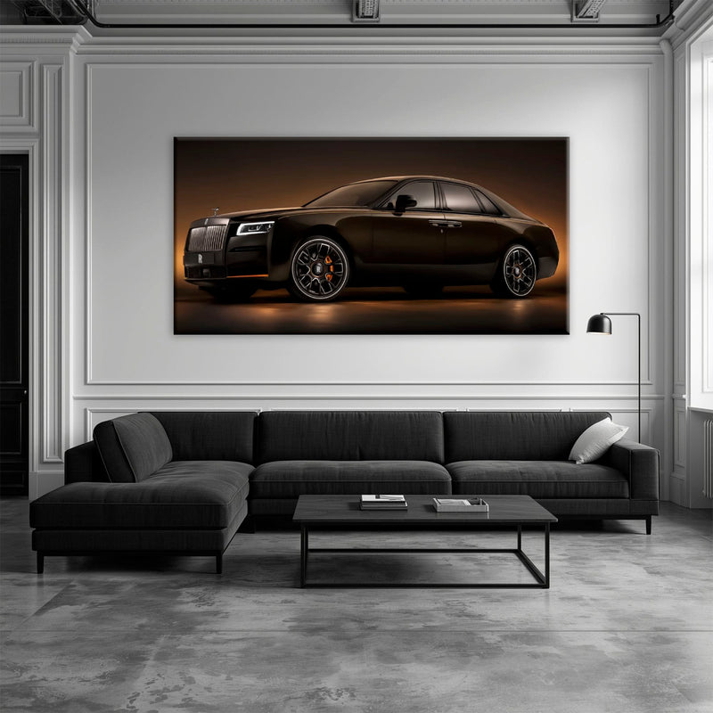 Rolls-Royce Ghost Wall Art-Black Luxury Car Canvas Print Cars