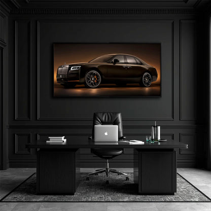Rolls-Royce Ghost Wall Art-Black Luxury Car Canvas Print Cars