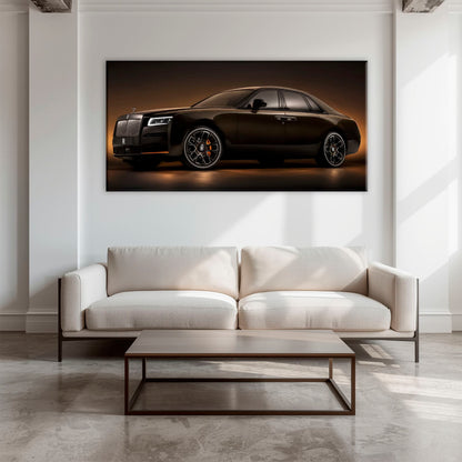 Rolls-Royce Ghost Wall Art-Black Luxury Car Canvas Print Cars