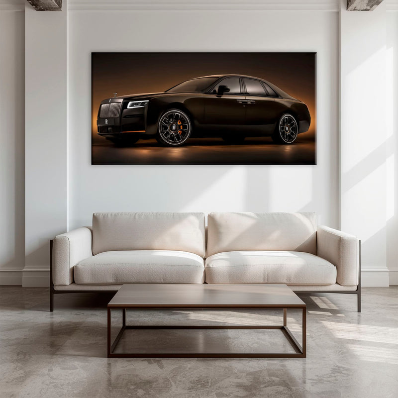 Rolls-Royce Ghost Wall Art-Black Luxury Car Canvas Print Cars