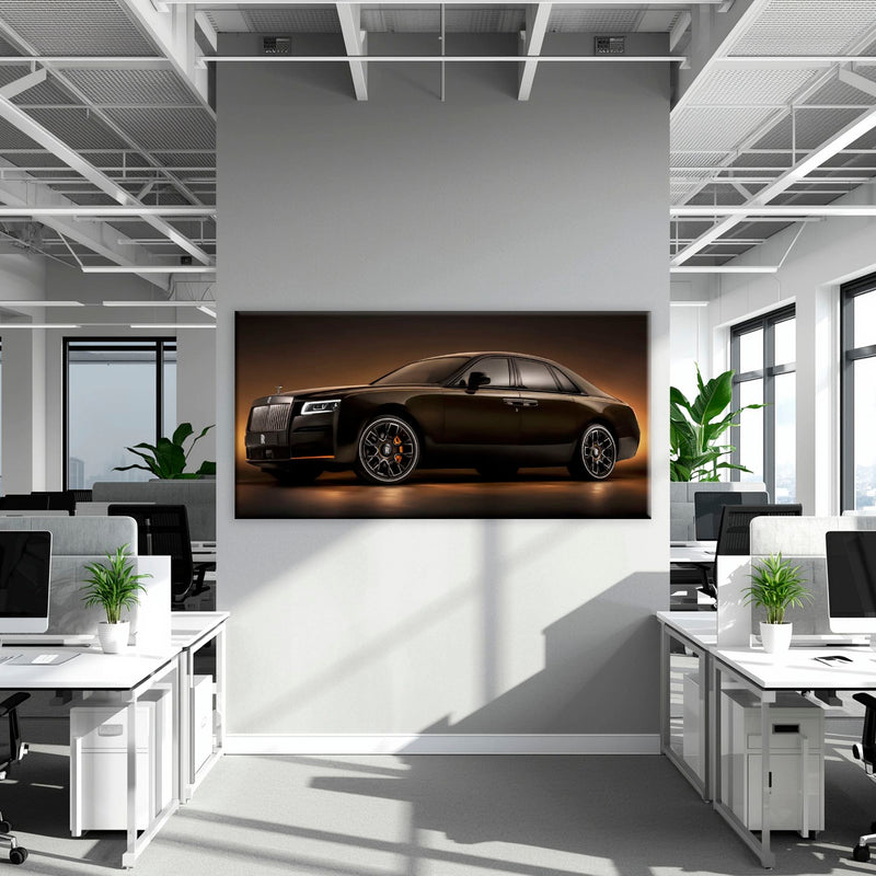 Rolls-Royce Ghost Wall Art-Black Luxury Car Canvas Print Cars