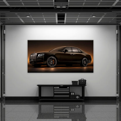Rolls-Royce Ghost Wall Art-Black Luxury Car Canvas Print Cars