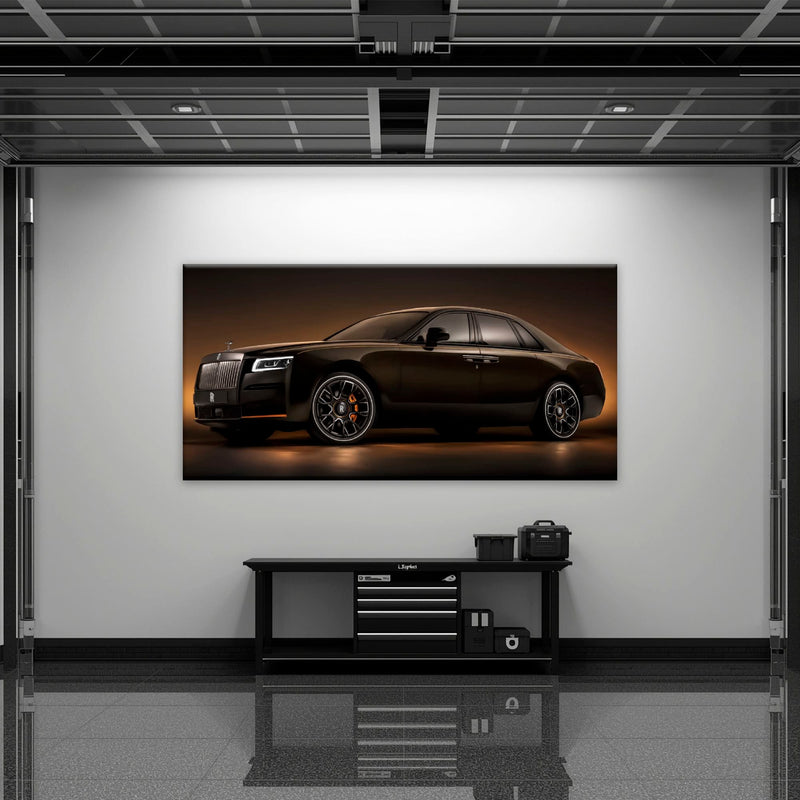 Rolls-Royce Ghost Wall Art-Black Luxury Car Canvas Print Cars