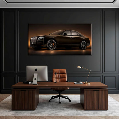 Rolls-Royce Ghost Wall Art-Black Luxury Car Canvas Print Cars