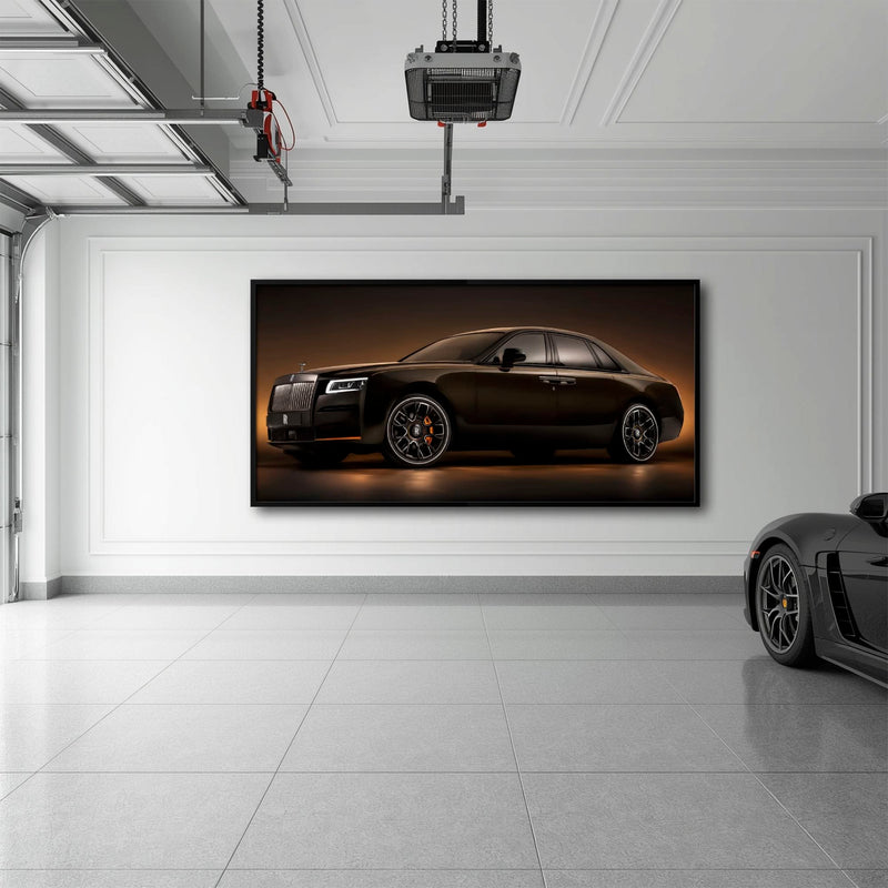 Rolls-Royce Ghost Wall Art-Black Luxury Car Canvas Print Cars