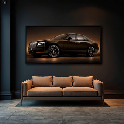 Rolls-Royce Ghost Wall Art-Black Luxury Car Canvas Print Cars
