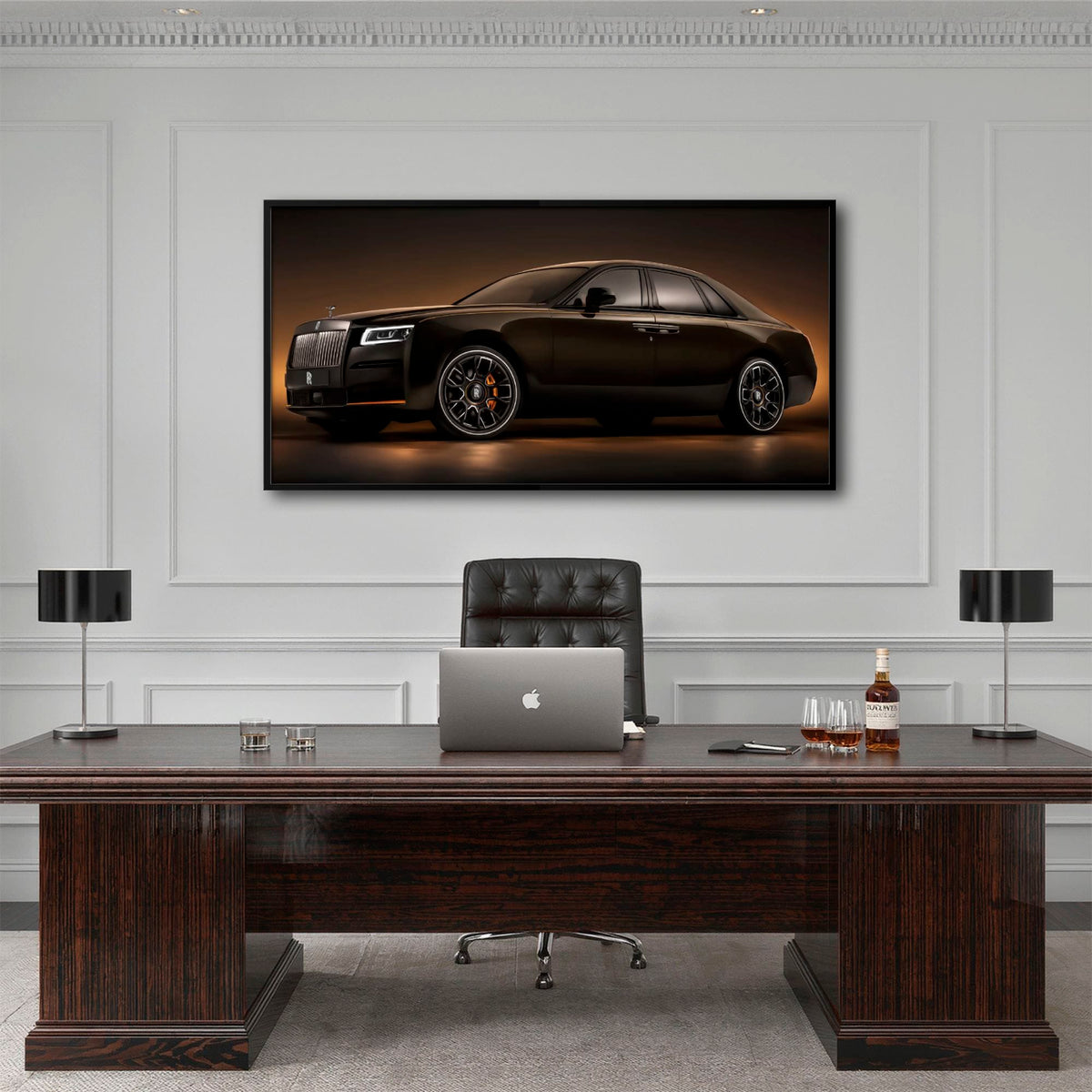 Rolls-Royce Ghost Wall Art-Black Luxury Car Canvas Print Cars