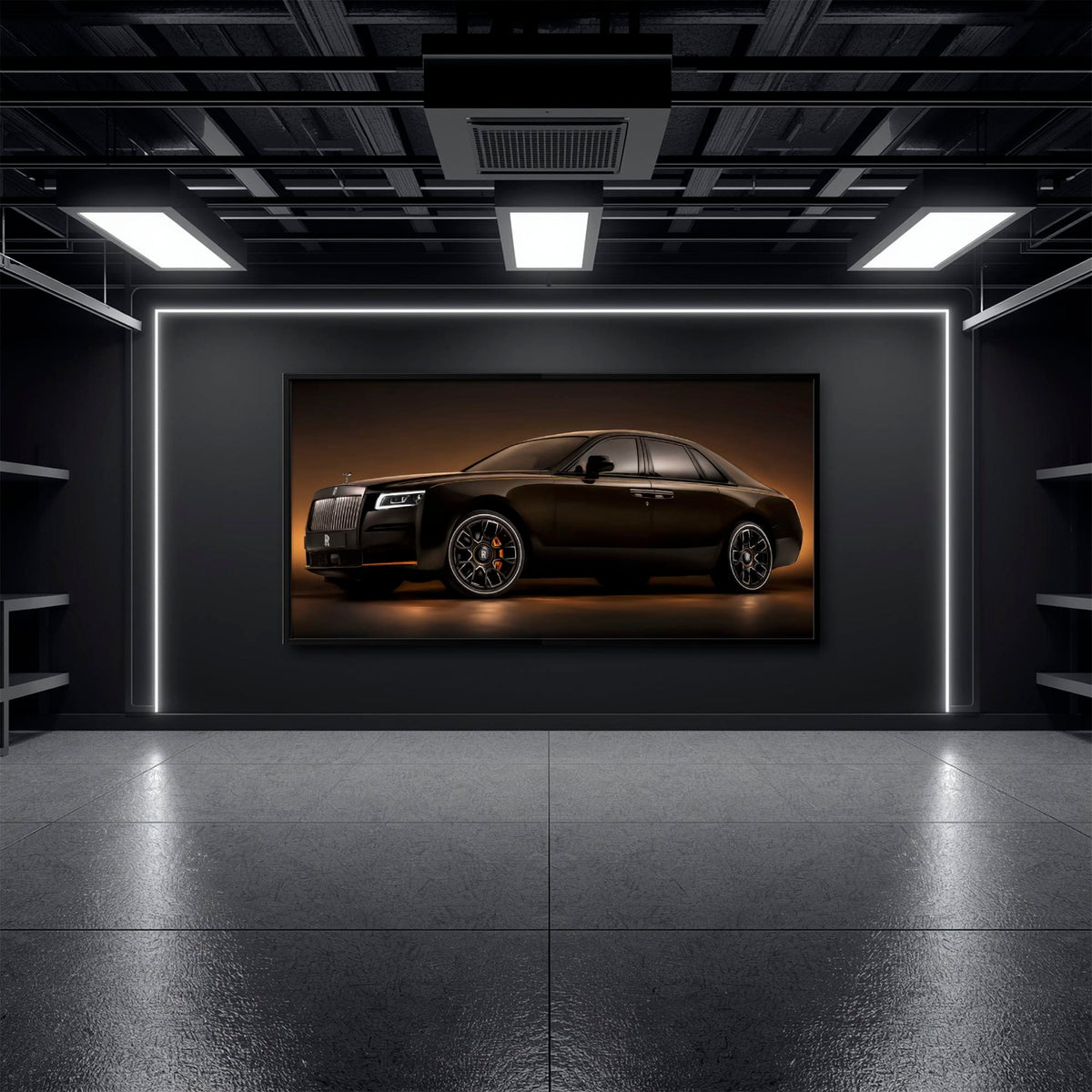 Rolls-Royce Ghost Wall Art-Black Luxury Car Canvas Print Cars