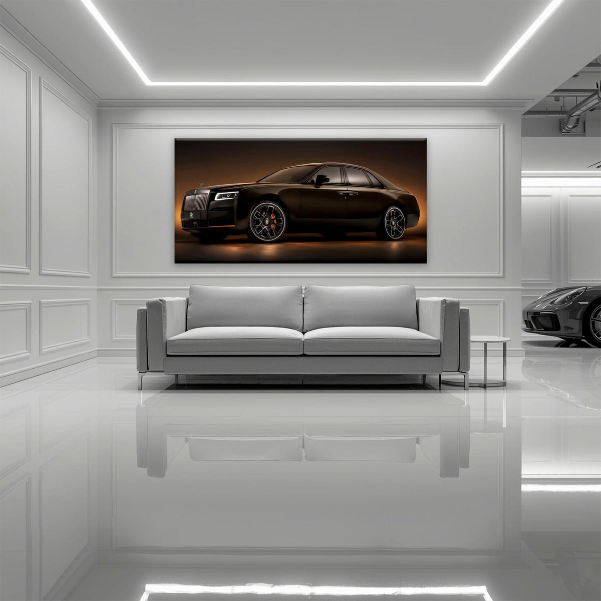 Rolls-Royce Ghost Wall Art-Black Luxury Car Canvas Print Cars