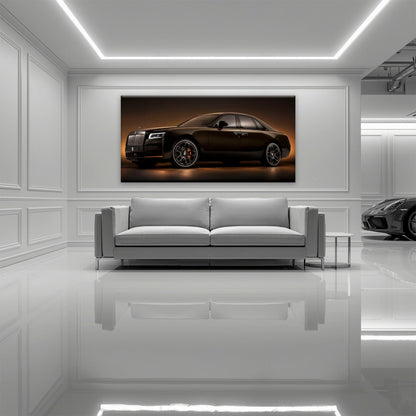 Rolls-Royce Ghost Wall Art-Black Luxury Car Canvas Print Cars
