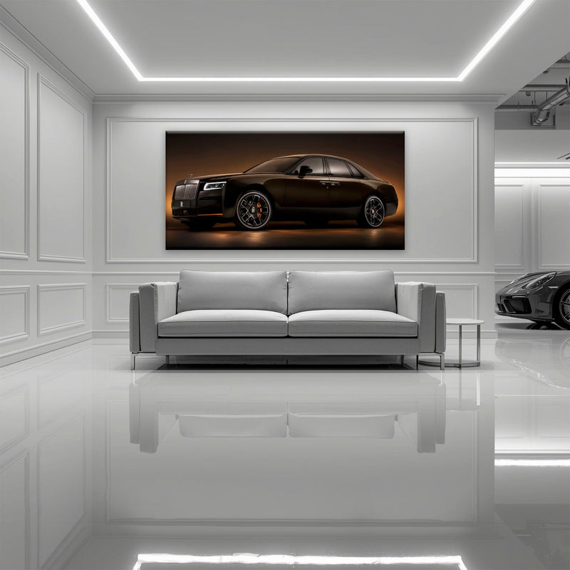Rolls-Royce Ghost Wall Art-Black Luxury Car Canvas Print Cars