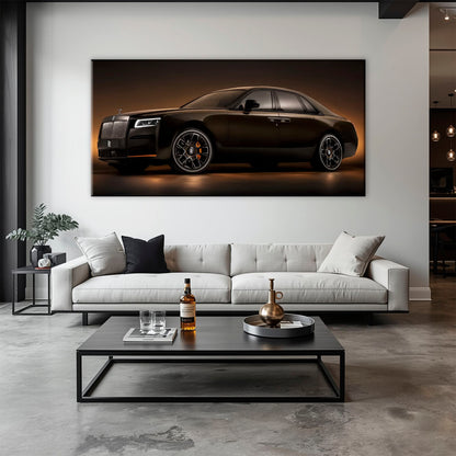 Rolls-Royce Ghost Wall Art-Black Luxury Car Canvas Print Cars