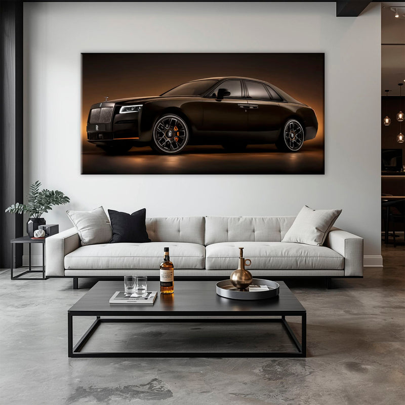 Rolls-Royce Ghost Wall Art-Black Luxury Car Canvas Print Cars