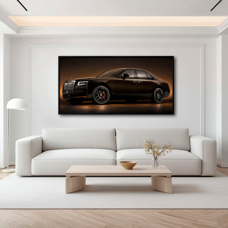 Rolls-Royce Ghost Wall Art-Black Luxury Car Canvas Print Cars