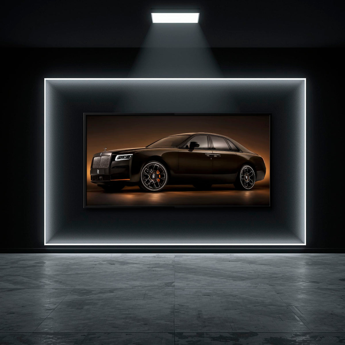 Rolls-Royce Ghost Wall Art-Black Luxury Car Canvas Print Cars