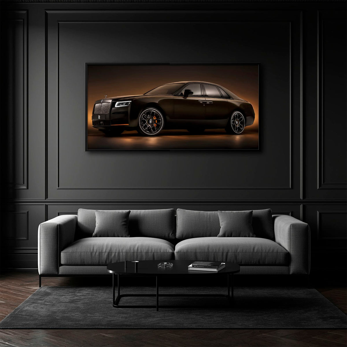 Rolls-Royce Ghost Wall Art-Black Luxury Car Canvas Print Cars
