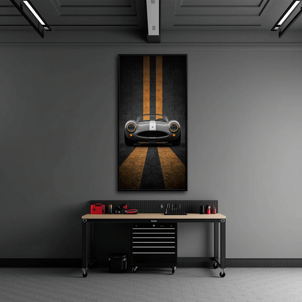 Shelby Cobra Wall Art | Vintage Sports Car Canvas Print | Garage Decor Cars