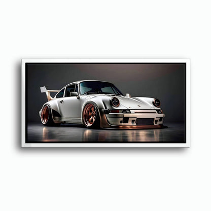 Porsche 911 Steel Outlaw Wall Art – Silver Sports Car Canvas Print Cars