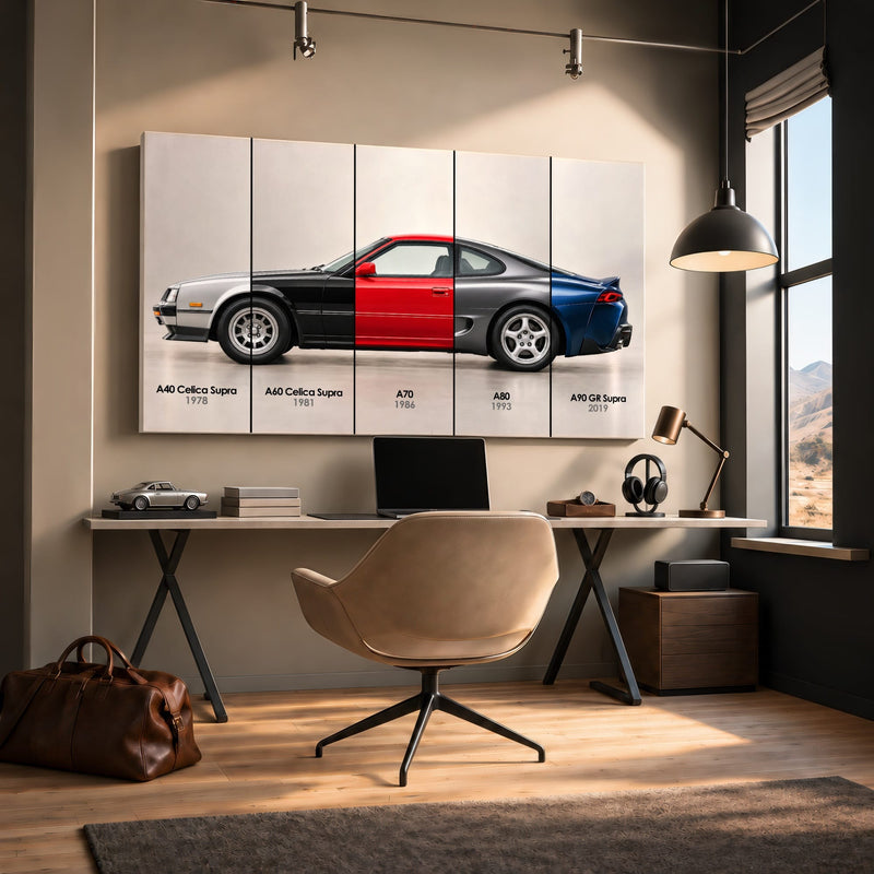 Toyota Supra Evolution Poster A40–A90 & Canvas Art | Caveson Cars