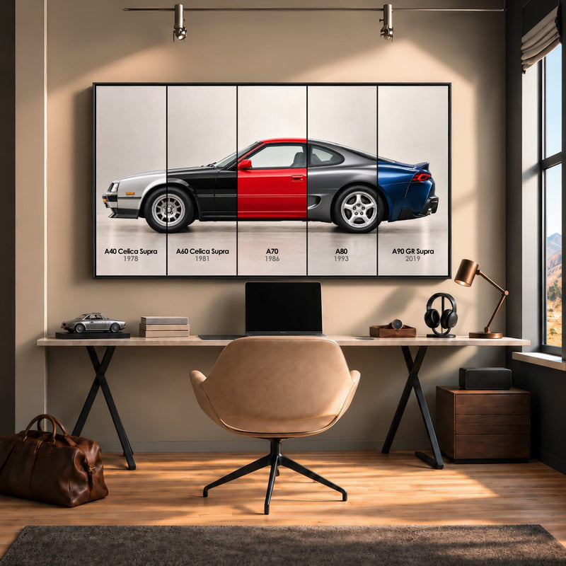 Toyota Supra Evolution Poster A40–A90 & Canvas Art | Caveson Cars