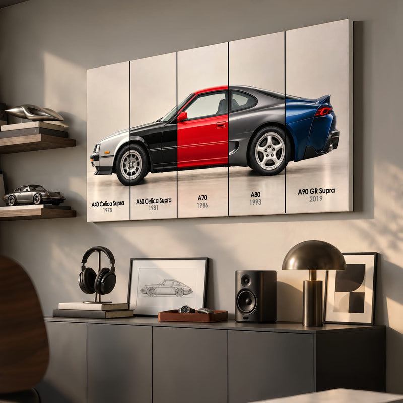 Toyota Supra Evolution Poster A40–A90 & Canvas Art | Caveson Cars