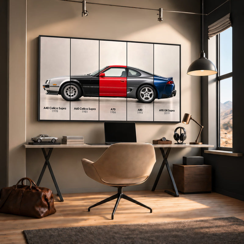 Toyota Supra Evolution Poster A40–A90 & Canvas Art | Caveson Cars