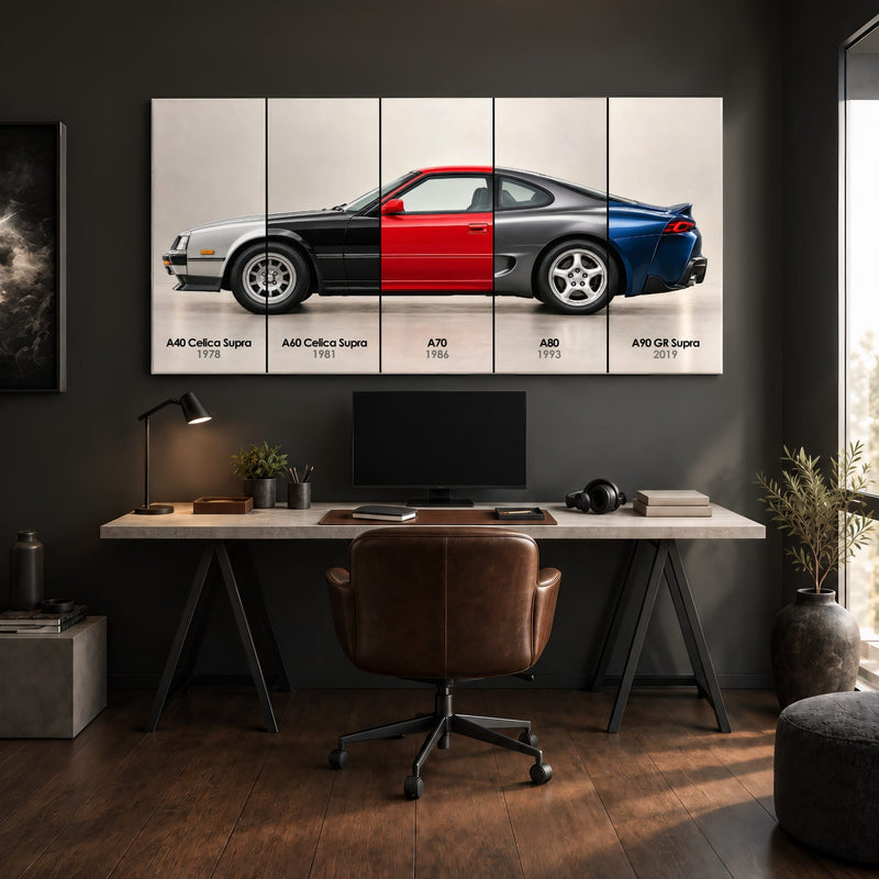 Toyota Supra Evolution Poster A40–A90 & Canvas Art | Caveson Cars