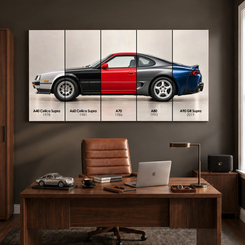 Toyota Supra Evolution Poster A40–A90 & Canvas Art | Caveson Canvas / 12х24 / Gallery Wrap Cars