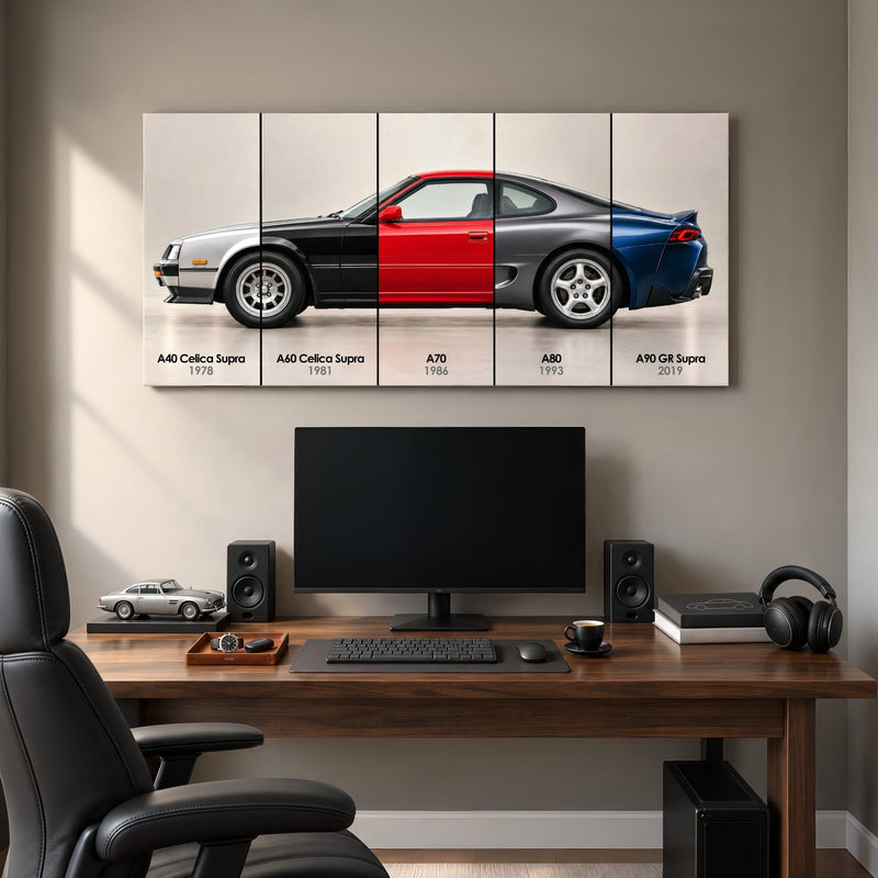 Toyota Supra Evolution Poster A40–A90 & Canvas Art | Caveson Cars
