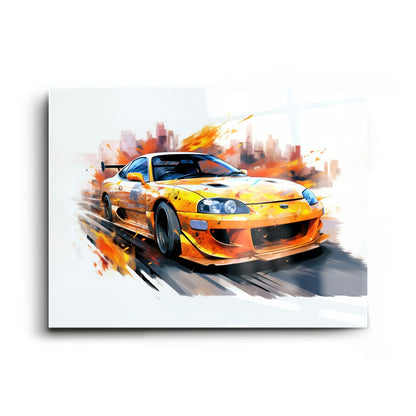 Toyota Supra Mk4 Wall Art – Pop Art Canvas Print -Sports Car Decor Cars